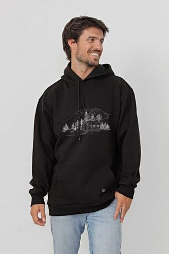 Buzo Canguro Oversize Viste Vilo Estampado Aldea Frisado
