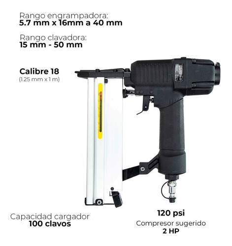 Clavadora Engrampadora Neumatica 2 En 1 Barovo BEC21