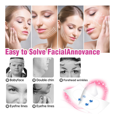 Cinta De Estiramiento Facial Invisible De 120 Piezas, Cinta