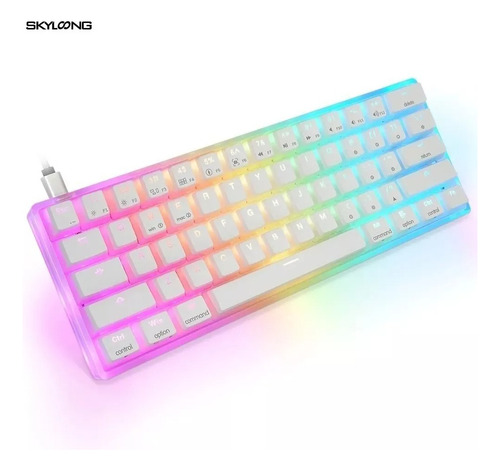 Teclado Skyloong Sk61 Pudding Keycaps Pbt Gateron Brown 60%