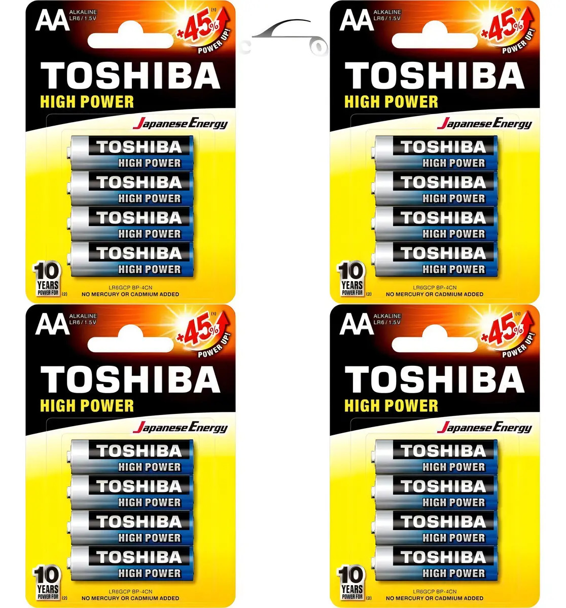 kit 16 Pilhas Alcalinas Aa Toshiba Lr6gcp