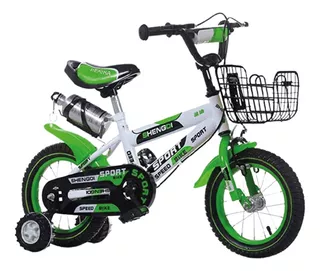 Bicicleta Infantil Lumax Aro 16 Verde Con Rueditas Tamaño del cuadro S