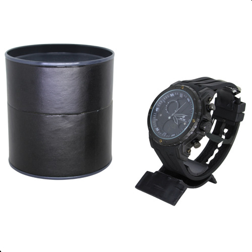 Relógio Unisex Tático Discreto Caixa e Cororas em Preto Fosco com Ponteiros e Horas em Cinza Analógico e Digital Pulseira em Silicone Cronometro e Resistente a Agua User4