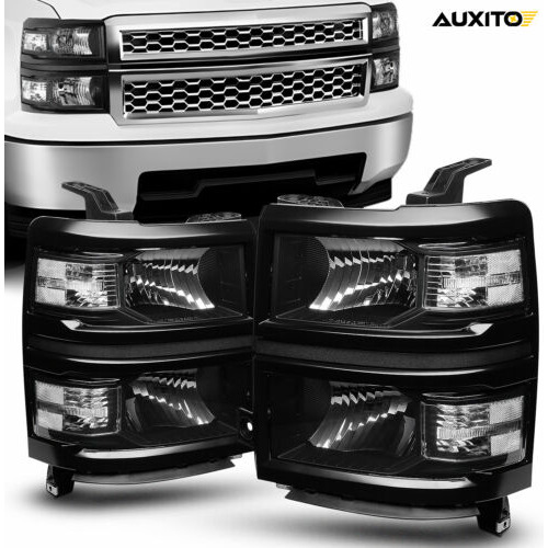 Black Clear Corner Headlights For 2014-2015 Chevrolet Si Aab