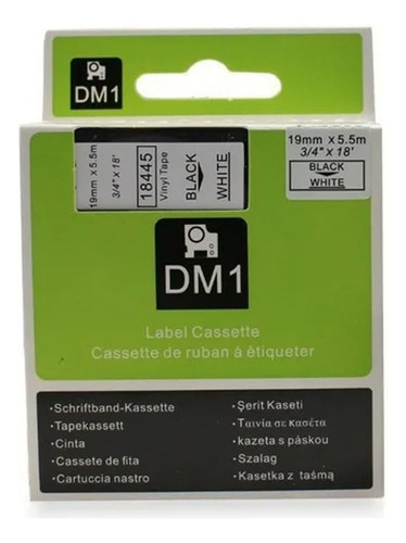 Fita Para Rotulador Profissional 19x5.5mm 18445 Dymo Cor Preto