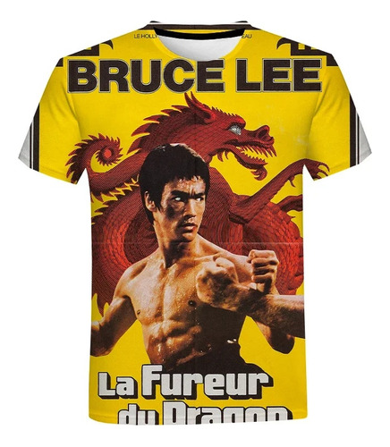 Camiseta Casual Hombre Estampado 3d Bruce Lee