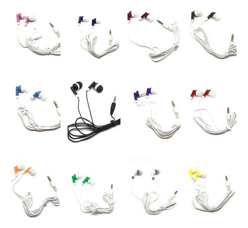 Pack De 500 Auriculares Con Cable De Colores