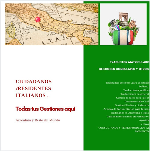 Imagen 1 de 1 de Cargas De Datos Personales, Traducciones , Ciudadania Italia