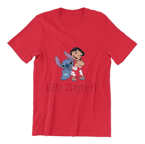 Polera Unisex Lilo Y Stitch Mono Letras Estampado Algodon