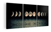 Comprar Cuadro Decorativo Mural Triptico Fases Lunares 90x42 Mdf