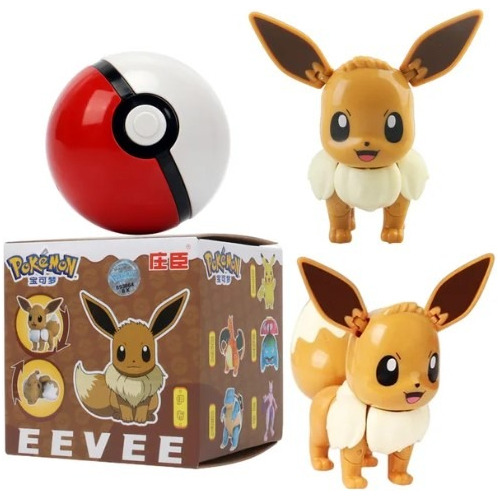 Brinquedo Pokemon Eevee Dentro Da Pokebola Tamanho Real
