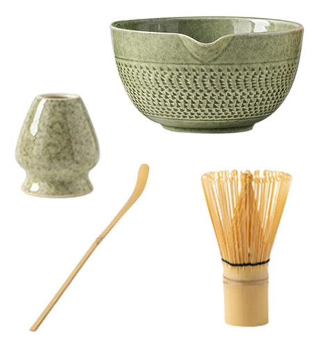 Juego De Matcha Batidor Y Soporte De Bambú Para Verde