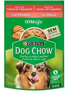 Ração Úmida Cães Frango Ao Molho Sachê 100g Purina Dog Chow