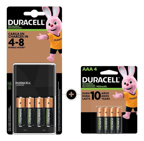 Kit Duracell Cargador Con 4 Pilas Aa +4 Pilas Aaa