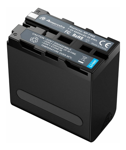 Batería Power Bank Usb Powerextra Np-f960 Con Led 6600ma/h