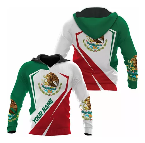 Sudadera con capucha mexicana con nombre personalizado 3D, sudaderas  mexicanas personalizadas para hombres, sudadera unisex de México, sudaderas  con