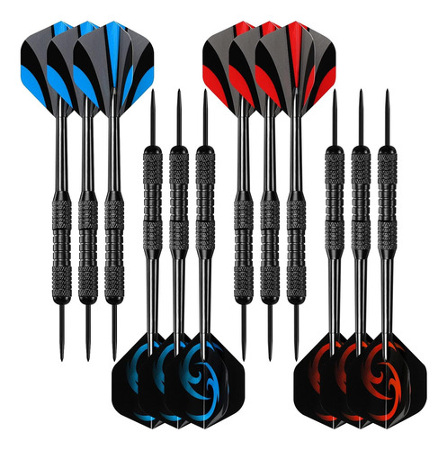 Darts De Punta De Acero De Accmor, 12 Pcs Metal Darts, 24 G