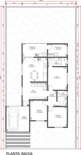 Imagem 3 de 5 de Planta De Casa 3 Quartos - Projeto Arquitetônico Completo