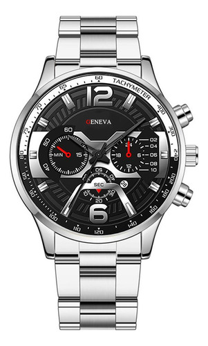 Relógio Geneva G0106 Luxo Masculino 43mm Aço Água