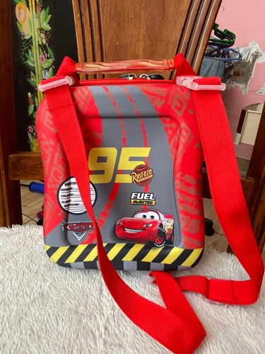 Kit Mochila Escolar Alto Reliev+lonch+cart Cars Rayo Mcqueen