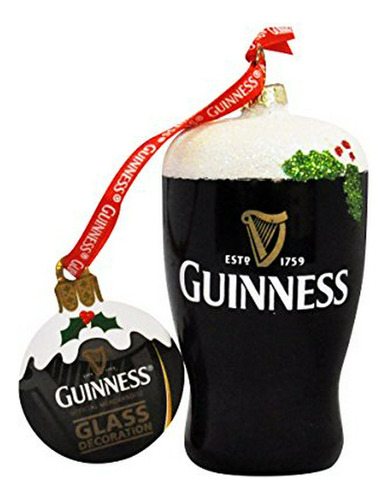 Guinness Decoración Navideña, Pinta, Vidrio, Holly