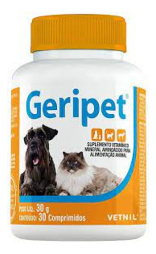 Suplemento Cachorro Idoso Geripet Vetnil 30 Comprimidos