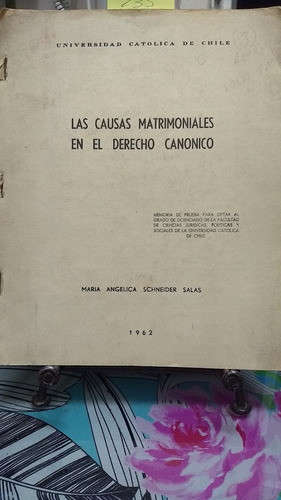 Las Causas Matrimoniales En El Derecho Canonico // Schneider