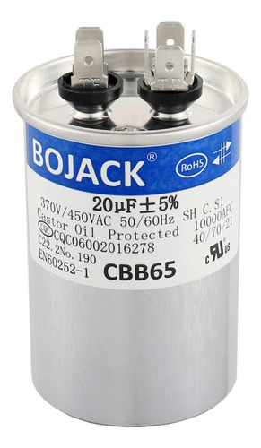 Bojack 20 Uf 370v 450v Ac Cbb65 Condensador Redondo De Arran