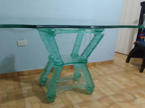 Comedor De Vidrio Con Vase De Vidrio De Seis Puestos 