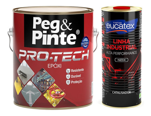 Tinta Epóxi Máquina Concreto Madeira Metal Pro-tech Eucatex Cor Vermelho