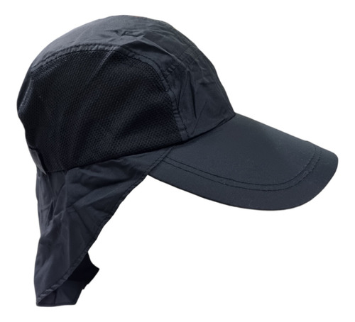 Gorra Visera Cubre Nuca Negro Red Ajustable Caza Pesca Campi