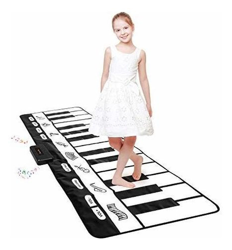 Alfombrilla De Piano Gigante Color Blanco Negro Para Niños