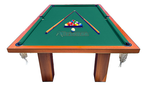 Mesa Pool Profesional Cedro + Tapa Multifunción + Accesorios Paño Verde Oscuro