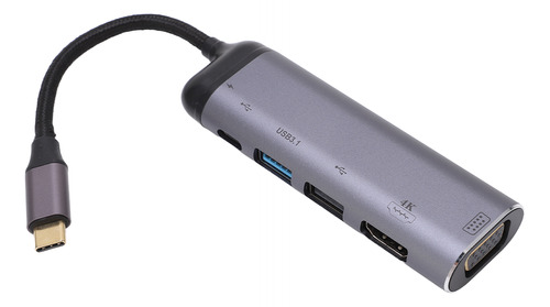 Hub Usb C 6 En 1 Vga Usb3.1 Usb2.0 Tipo C2.0 Pd100 Tipo C