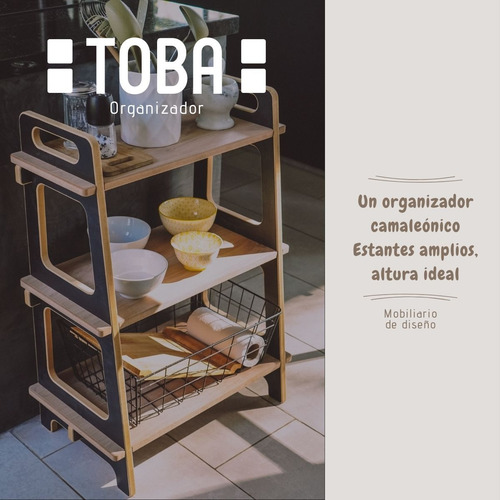 Imagen 4 de 10 de Organizador De Madera 82x60x35 + Mesa 60 Cm - Envío Gratis