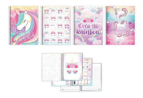 Caderno Unicornio Blink Espiral Universitario C/ 4 Tilibra