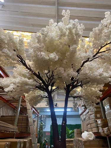 Árvore Artificial Grande Cerejeira Branca Decoração Com 3m