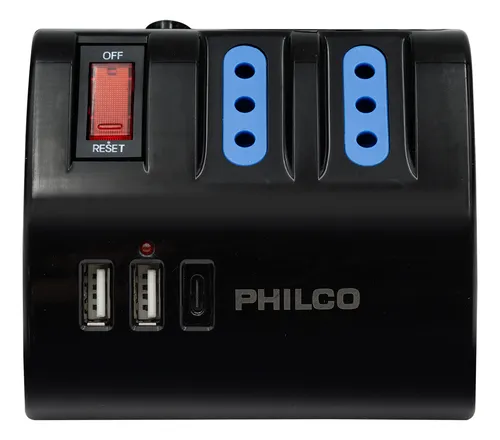 Extensión De Escritorio 3 En 1 Ac/usb/usb-c Philco