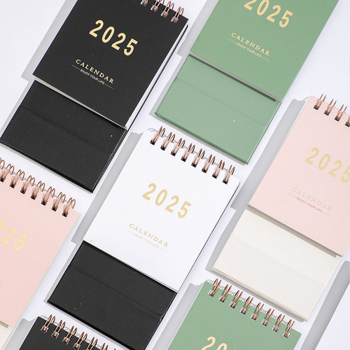3pc Mini Calendario 2025 Con Encuadernación De Doble Bobina