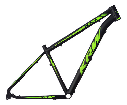 Quadro Bicicleta Aro 29 Alumínio 6061 Mtb - Krw Cor Preto/verde Fosco