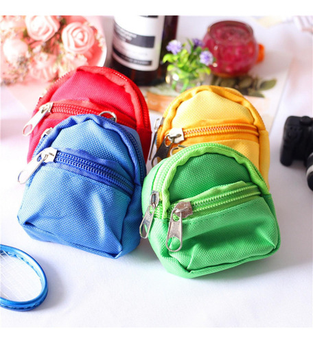 Mini Bolso De Muñeca Mochila Con Cremallera Amarillo