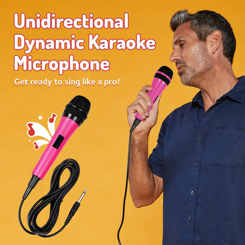 Micrófono Con Cable Para Karaoke, (rosa) - Micrófono Vocal D