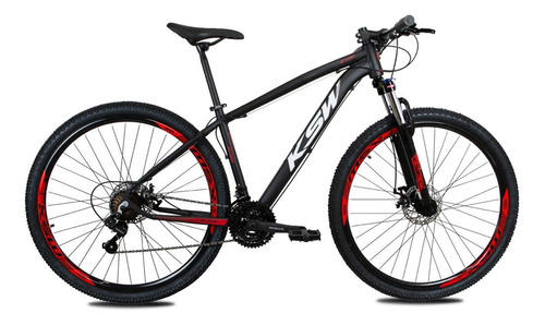 Bicicleta Ksw 29 Xlt Xlt Cambios Shimano 24v Cubo K7 + Trav Cor Preto/vermelho Tamanho Do Quadro 15