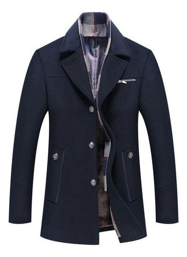 Abrigo Casual Para Hombre Bufanda De Moda Chaqueta Invierno