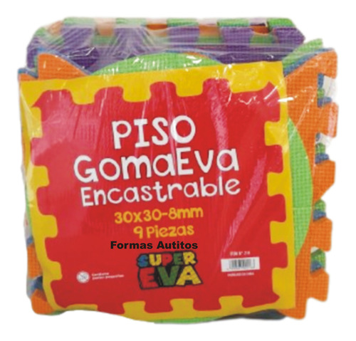 Piso De Goma Eva Bebe Figuras Autitos 9 Piezas De 30x30