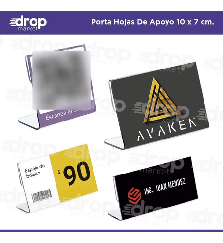 Porta Precios Nombre Acrílico Menú Mesa Escritorio 10x7 X1u