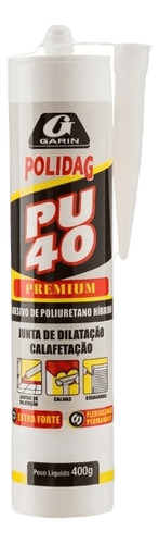 Adesivo Silicone Selante Pu 40 Polidag Cinza 400g