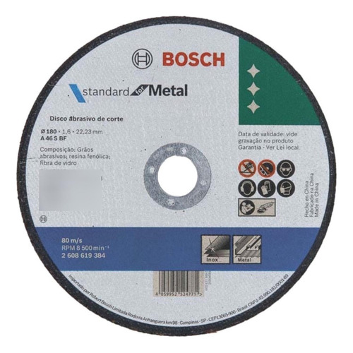 25 Disco De Corte Bosch Standard For Metal 180 X 1,6mm (7 )