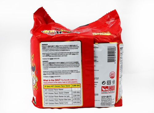 Imagen 3 de 6 de Ramen Coreano Doble Picante Multibolsa 5 Piezas 140g C/u