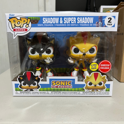 Funko Pop! Games Sonic Shadow & Super Shadow Glow Gamestop 2